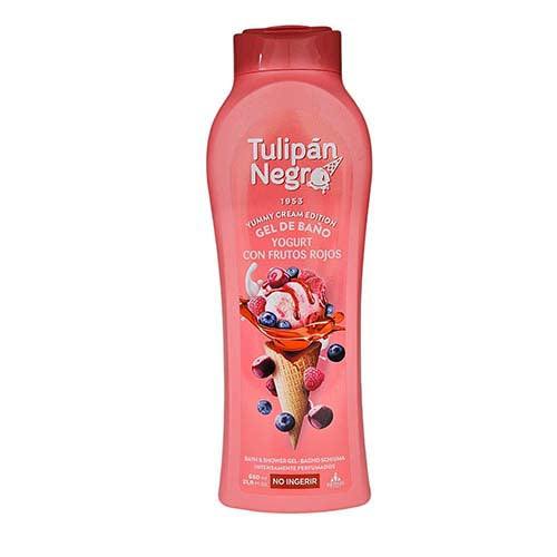 Tulipan Negro Bath And Shower Gel 650ml Raspberry, Cherry And Blueberry Icecream
