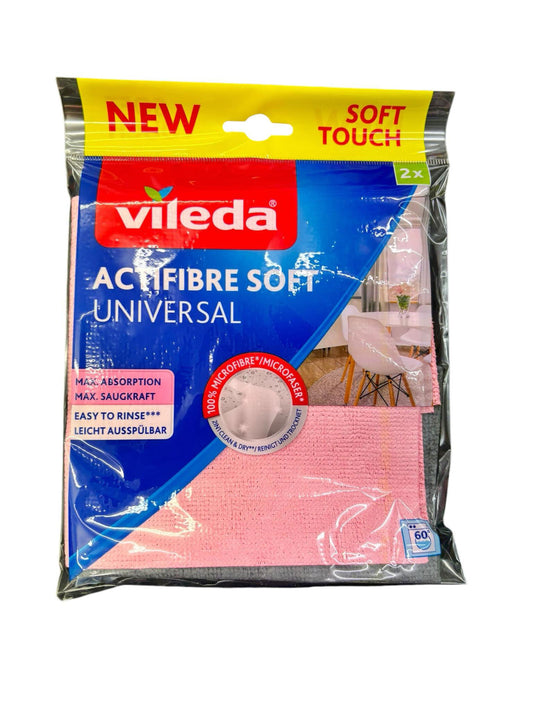 Vileda Actifibre Microfibre Double Pack Cloths
