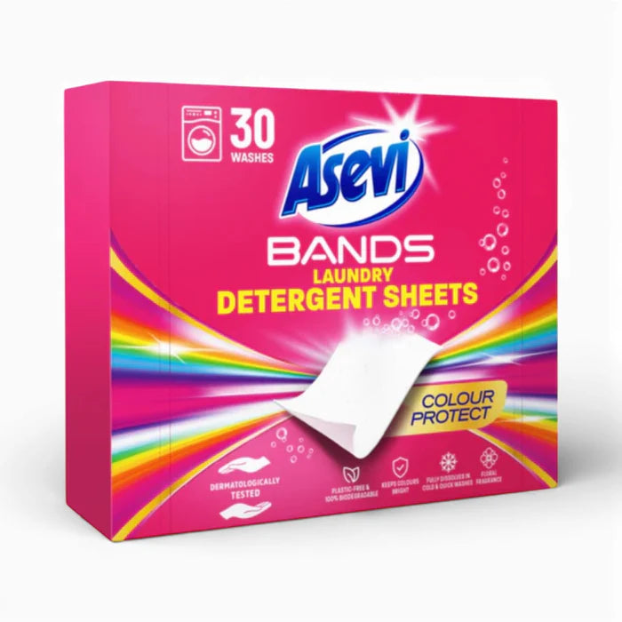 Asevi Bands Colour Detergent Sheets 30 Pack