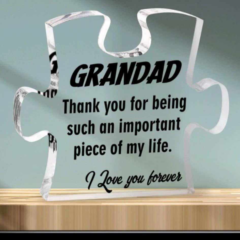 "Grandad" Acrylic Jigsaw Puzzle Piece