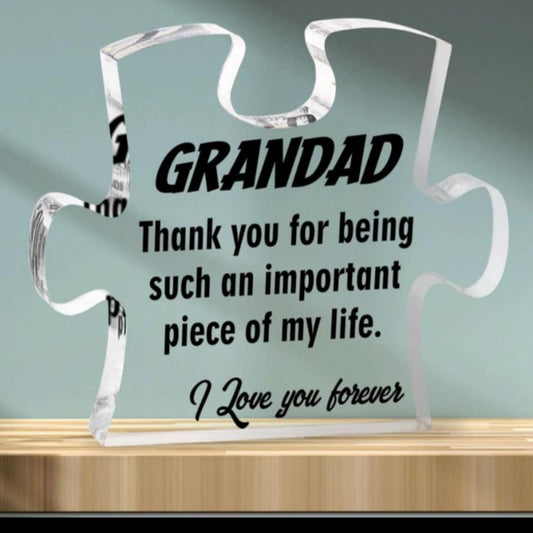 "Grandad" Acrylic Jigsaw Puzzle Piece