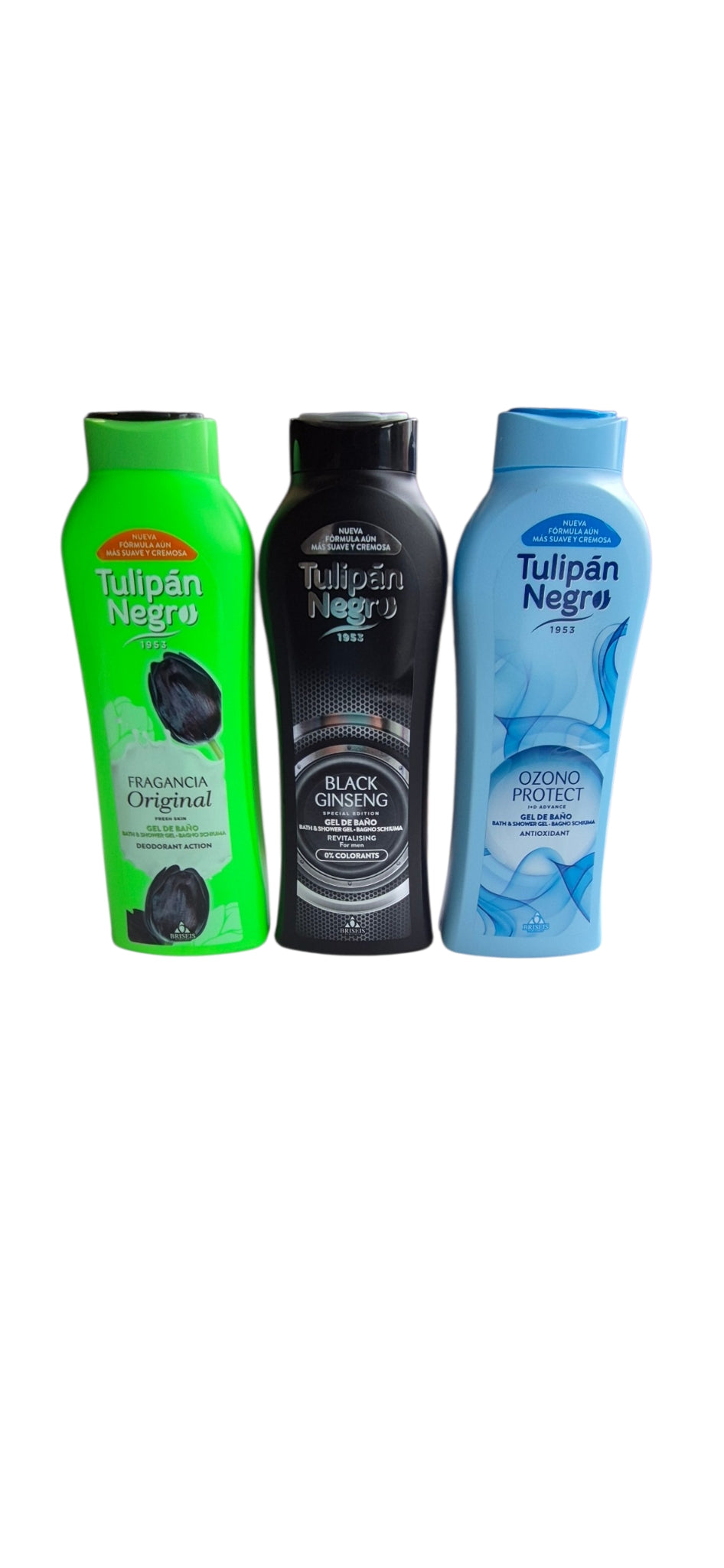 Tulipan Negro Shower Gel Bundle Of 3 - Ozono Protect, Black Ginseng And Origional Scent