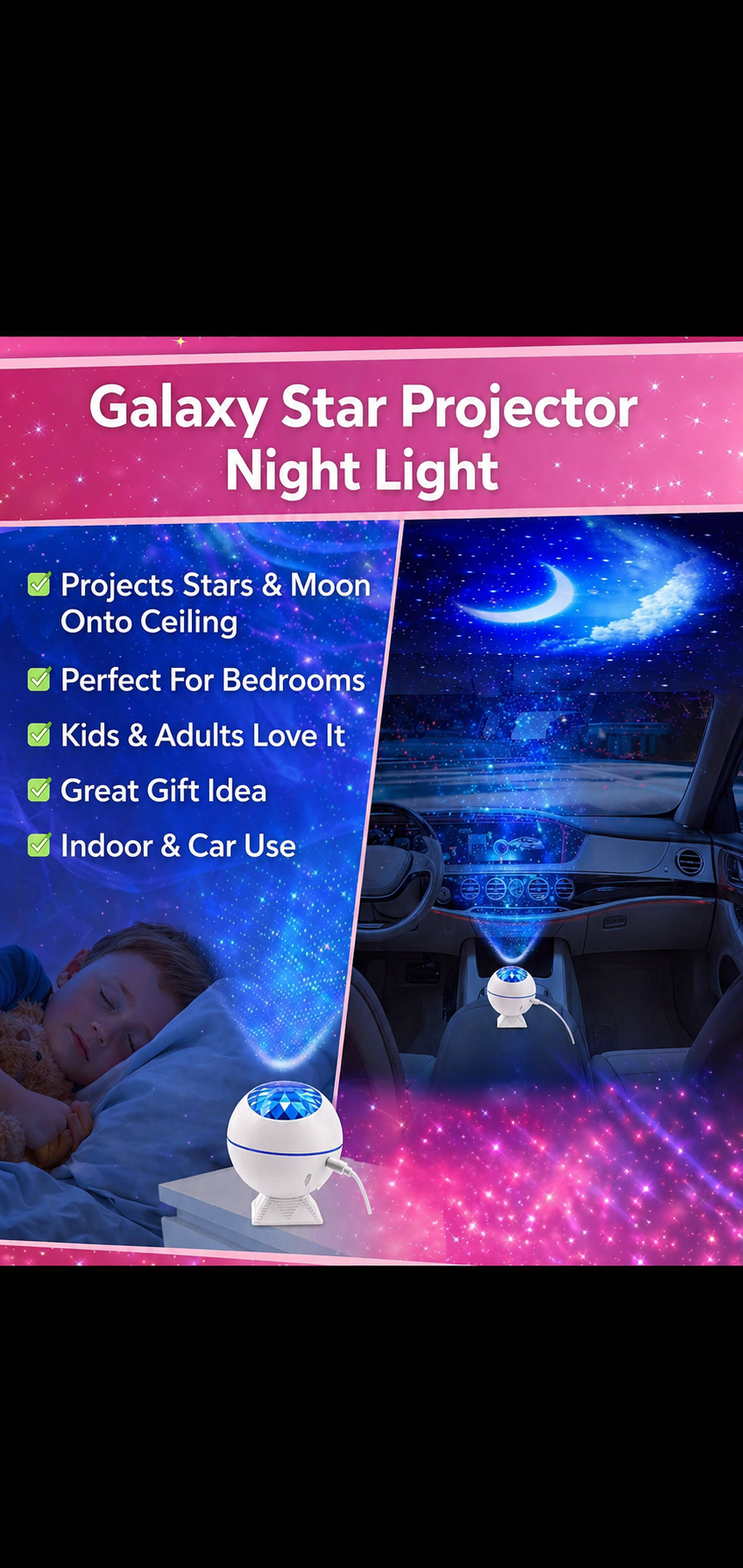 Galaxy Star Projector Light