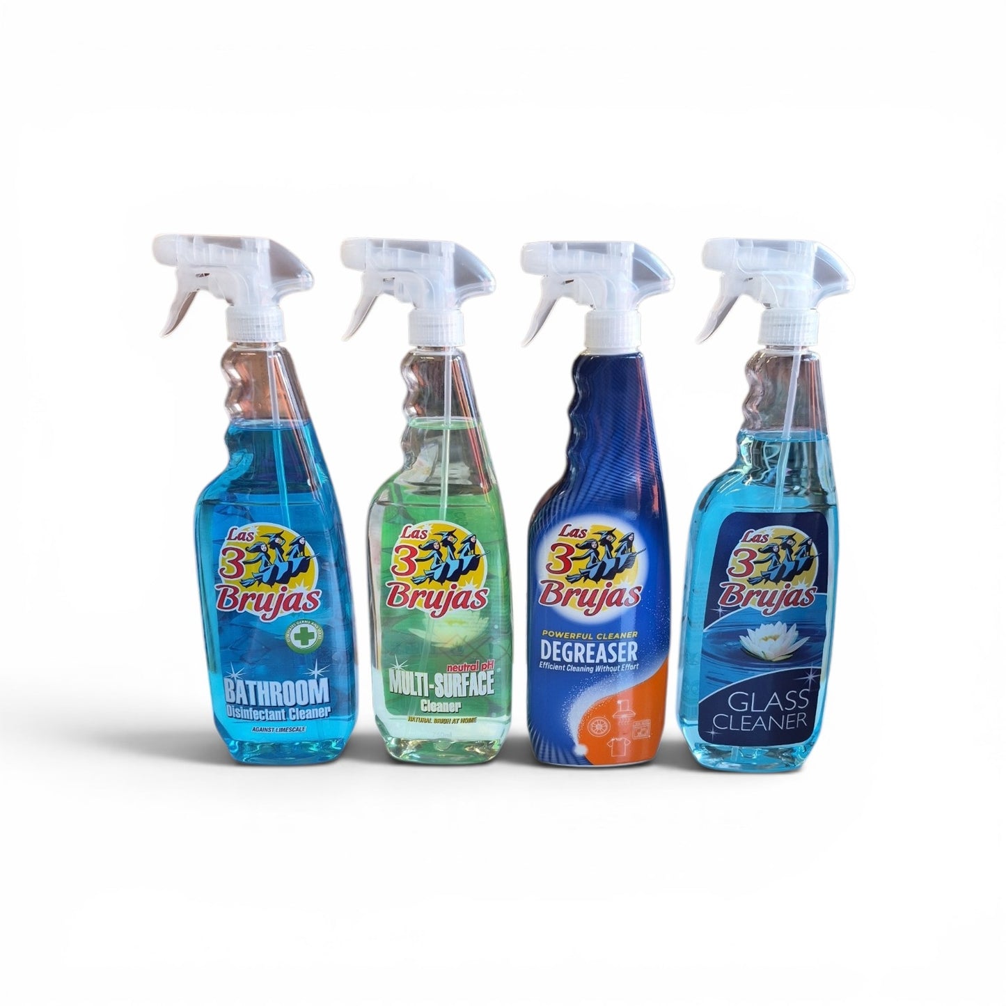 3 Witches Bundle Of 4 - Glass, Multi, Bathroom And Degreaser Set