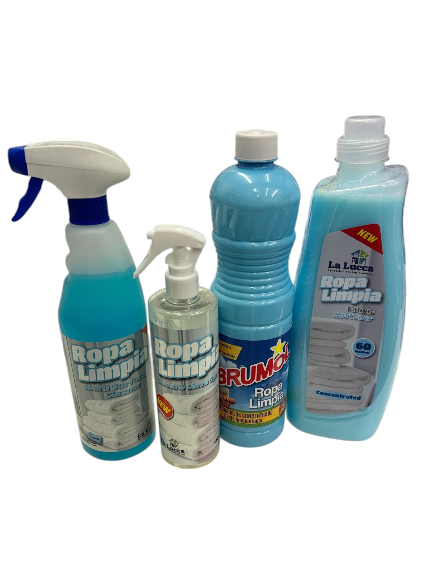 Ropa Limpia Bundle 4 Pcs , Multisurface Cleaner,Floor Cleaner,Fabric Spray,Fabric Softener