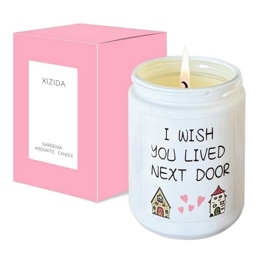 "I wish you lived next door" Candle In Gift Box