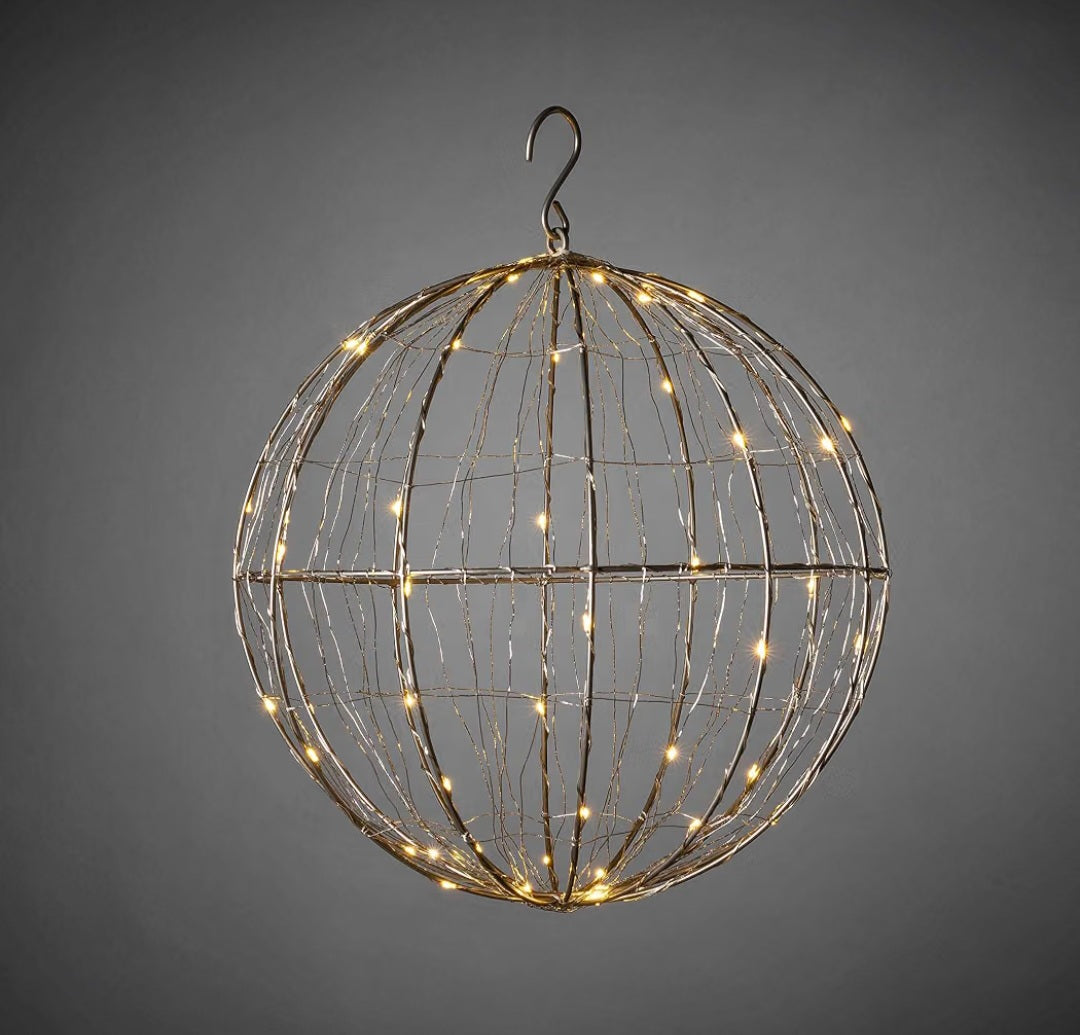 Konstsmide metal ball 30cm  micro LED black / silver available
