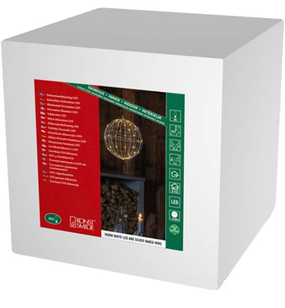 Konstsmide metal ball 30cm  micro LED black / silver available