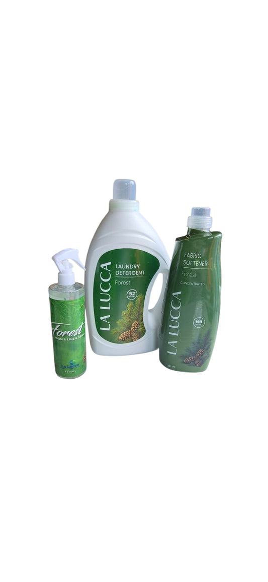 La Lucca Forest Detergent,softener And Room Spray Bundle