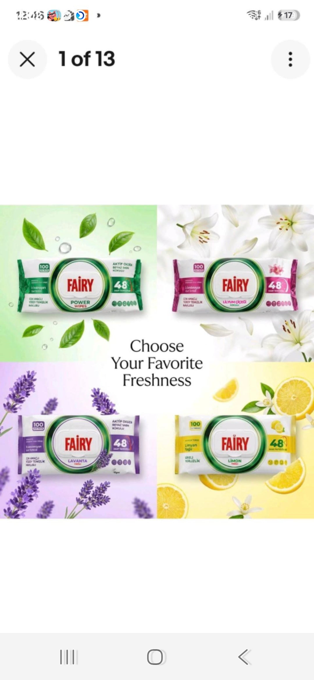 Fairy scented multi surface wipes 1 of each scent