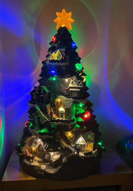 Konstsmide Christmas Tree With Villages Scene