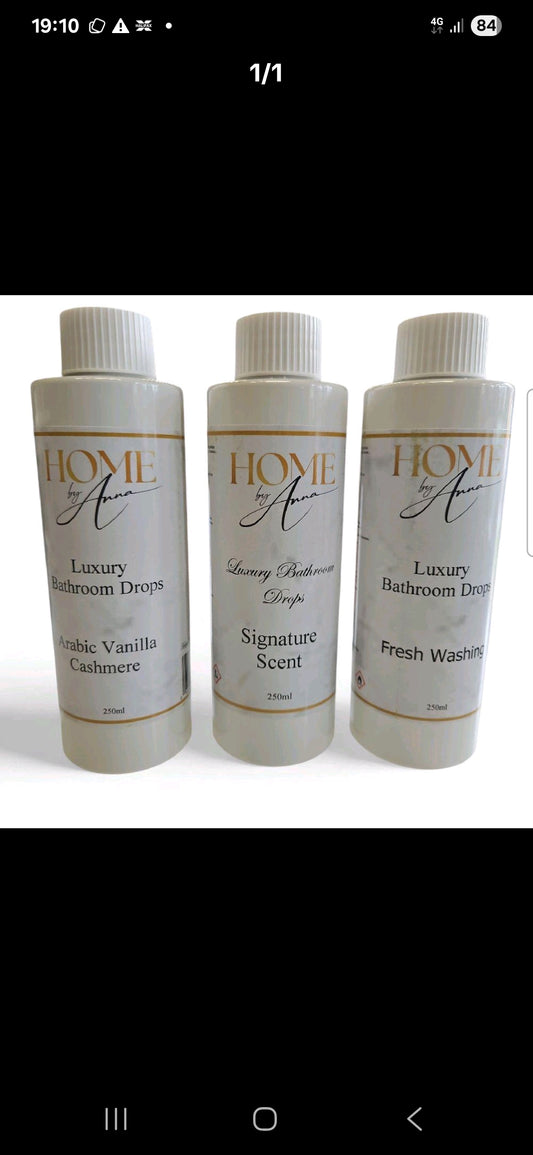 Home By Anna Luxury Bathroom Drops 250ml - Arabic Vanilla Cashmere Signature Scent Fresh Washing Fragrances Household Scented Perfume Toilet