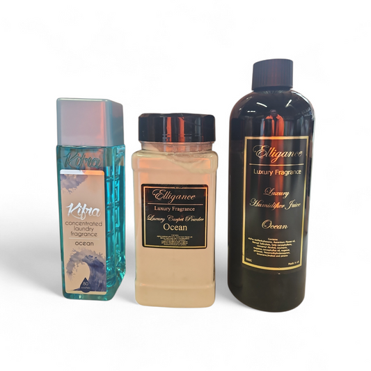 Ocean Trio Bundle - Kifra Scent Booster, Carpet Fresh And Diffuser Juice