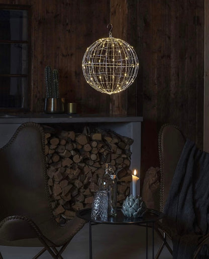 Konstsmide metal ball 30cm  micro LED black / silver available